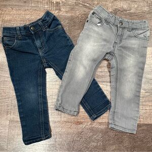 Crazy 8 Baby Toddler Skinny Jeans Blue and Gray Set of Two Size 18-24 Months